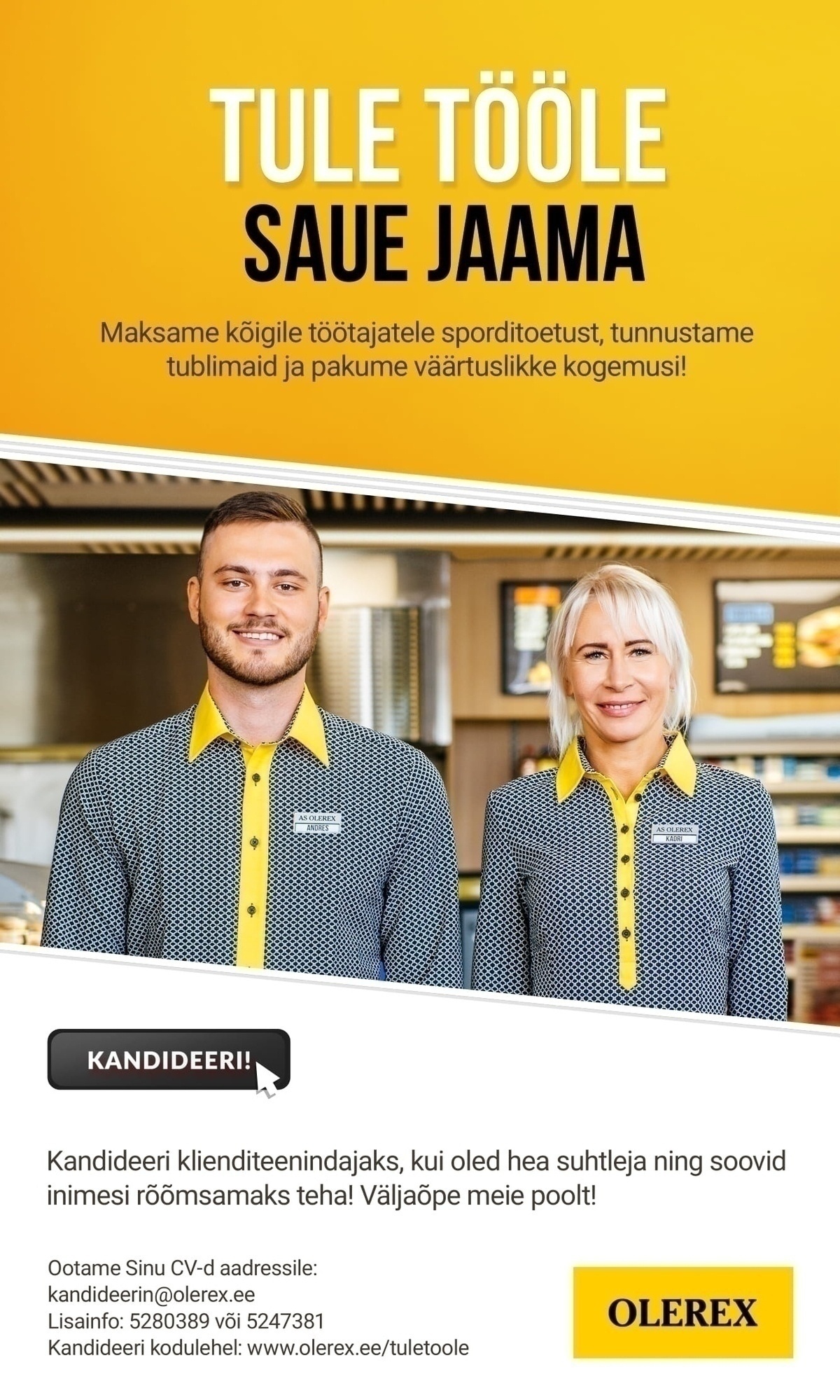 Olerex AS Klienditeenindaja Saue teenindusjaama