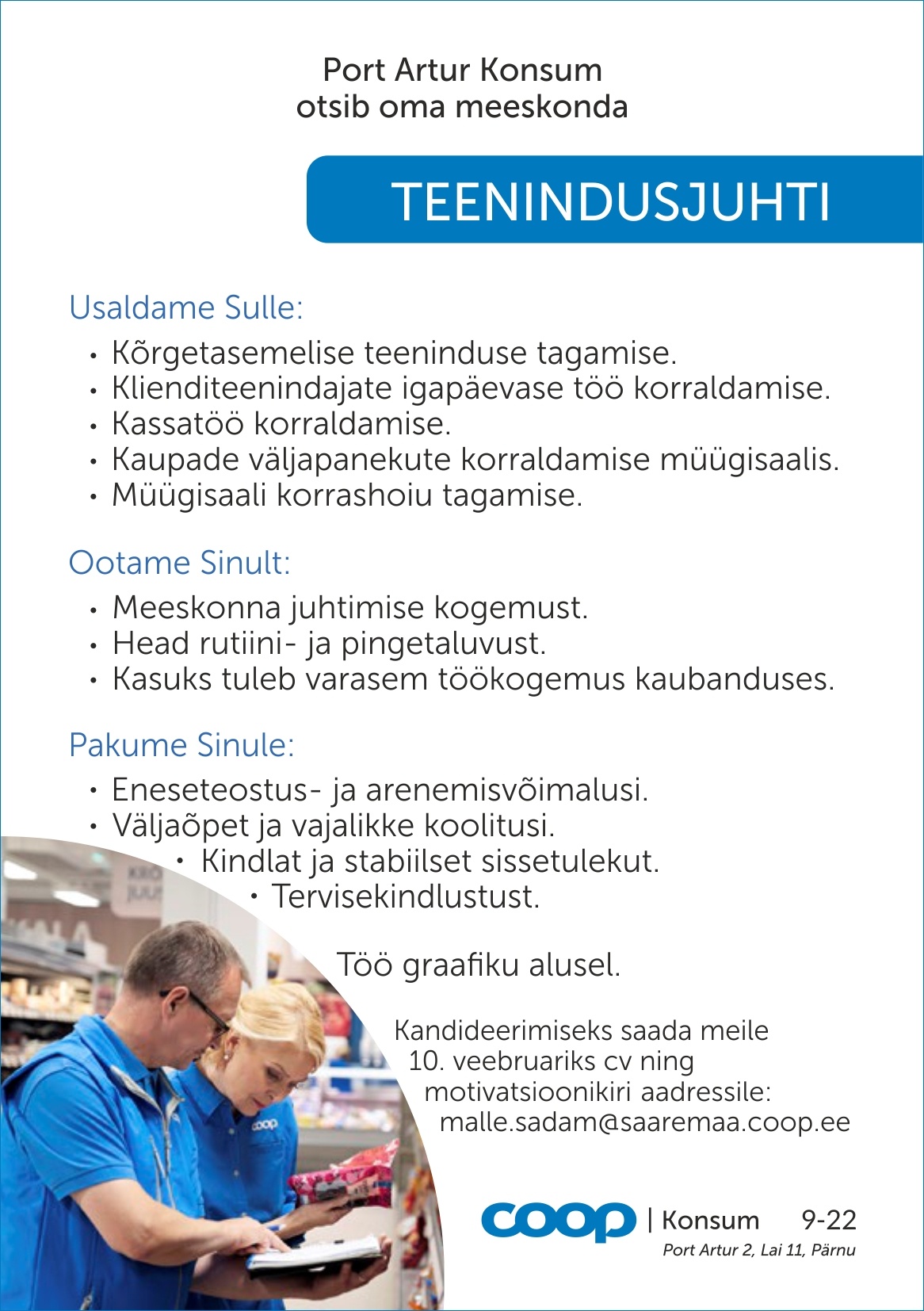 Saaremaa Tarbijate Ühistu Teenindusjuht