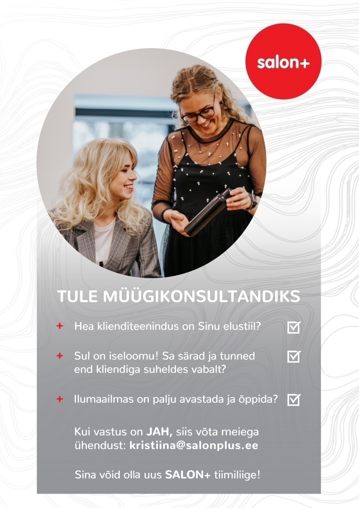 Salonplus Baltic OÜ Administraator-konsultant salon+ Rävala salongi