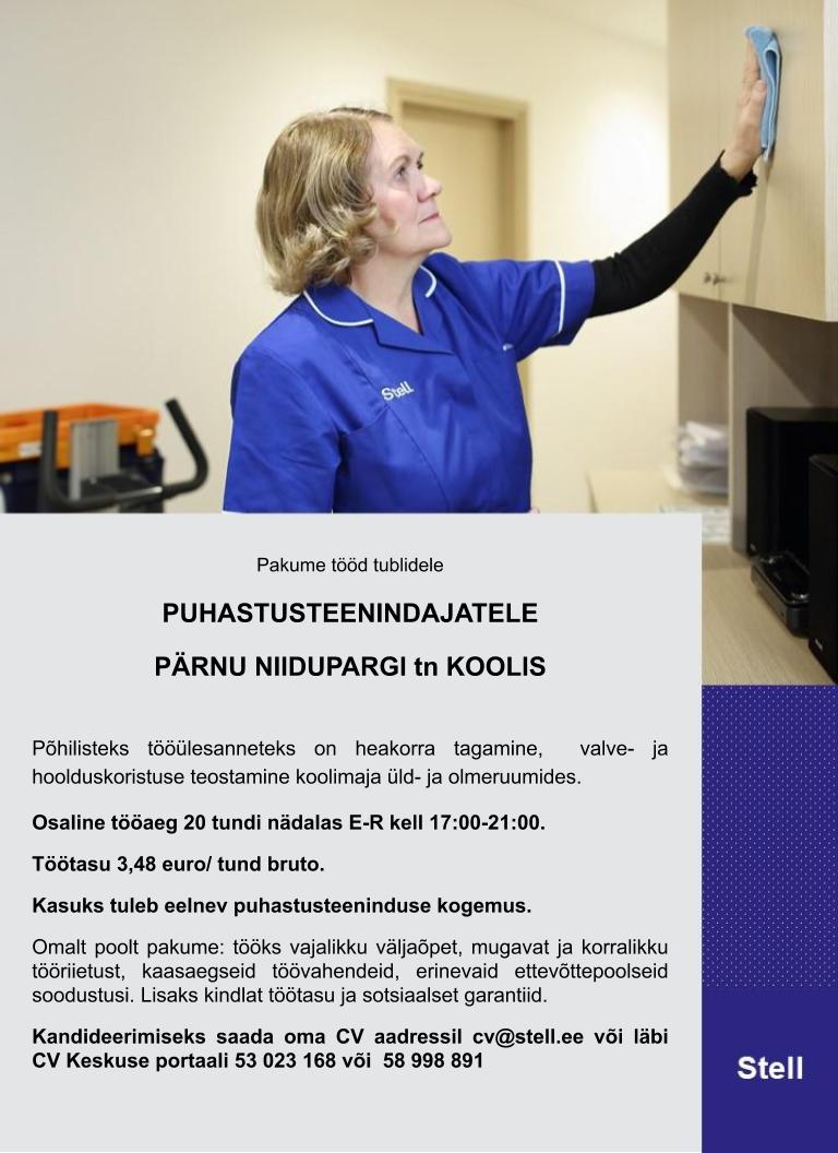 STELL Eesti AS Puhastusteenindaja Pärnu koolis