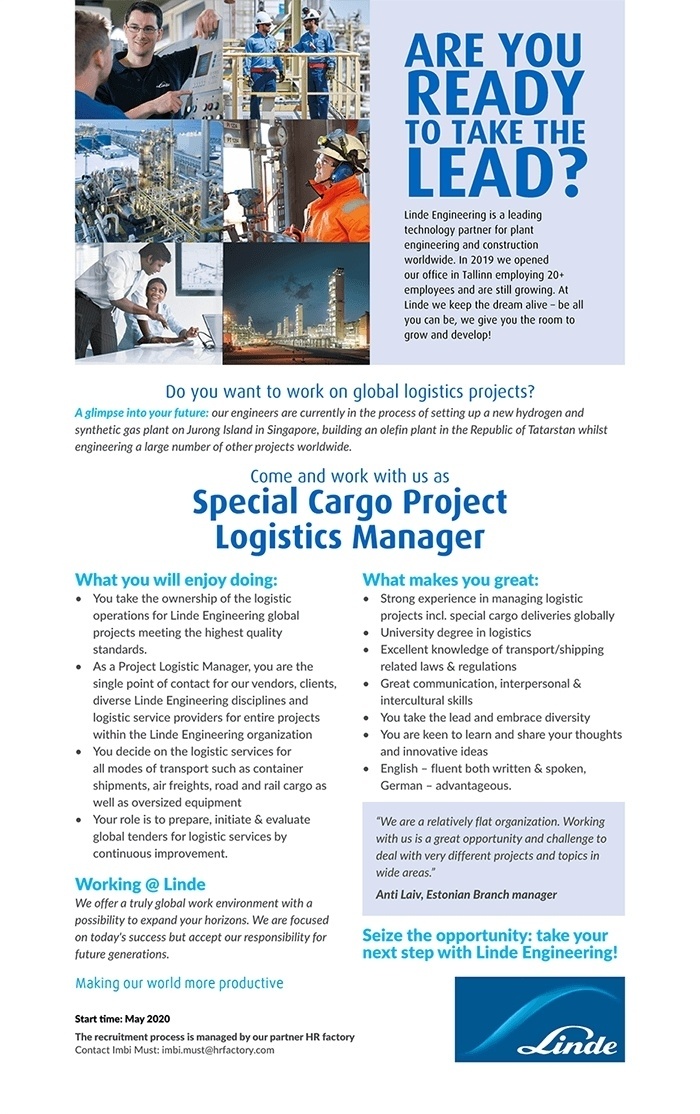 The Linde Group Project Logistics Manager