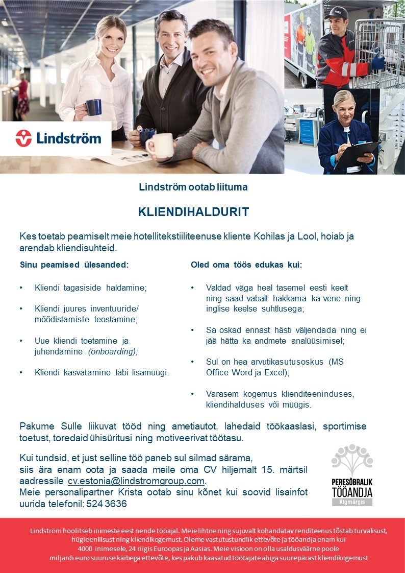 Lindström OÜ Kliendihaldur