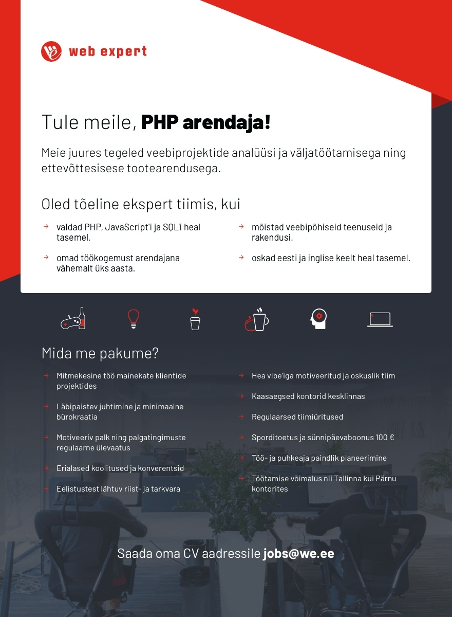 Web Expert OÜ PHP arendaja