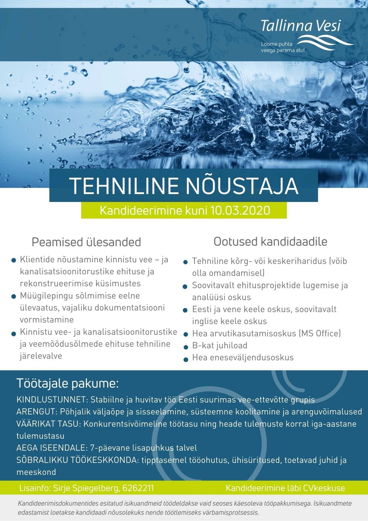 Tallinna Vesi AS Tehniline nõustaja