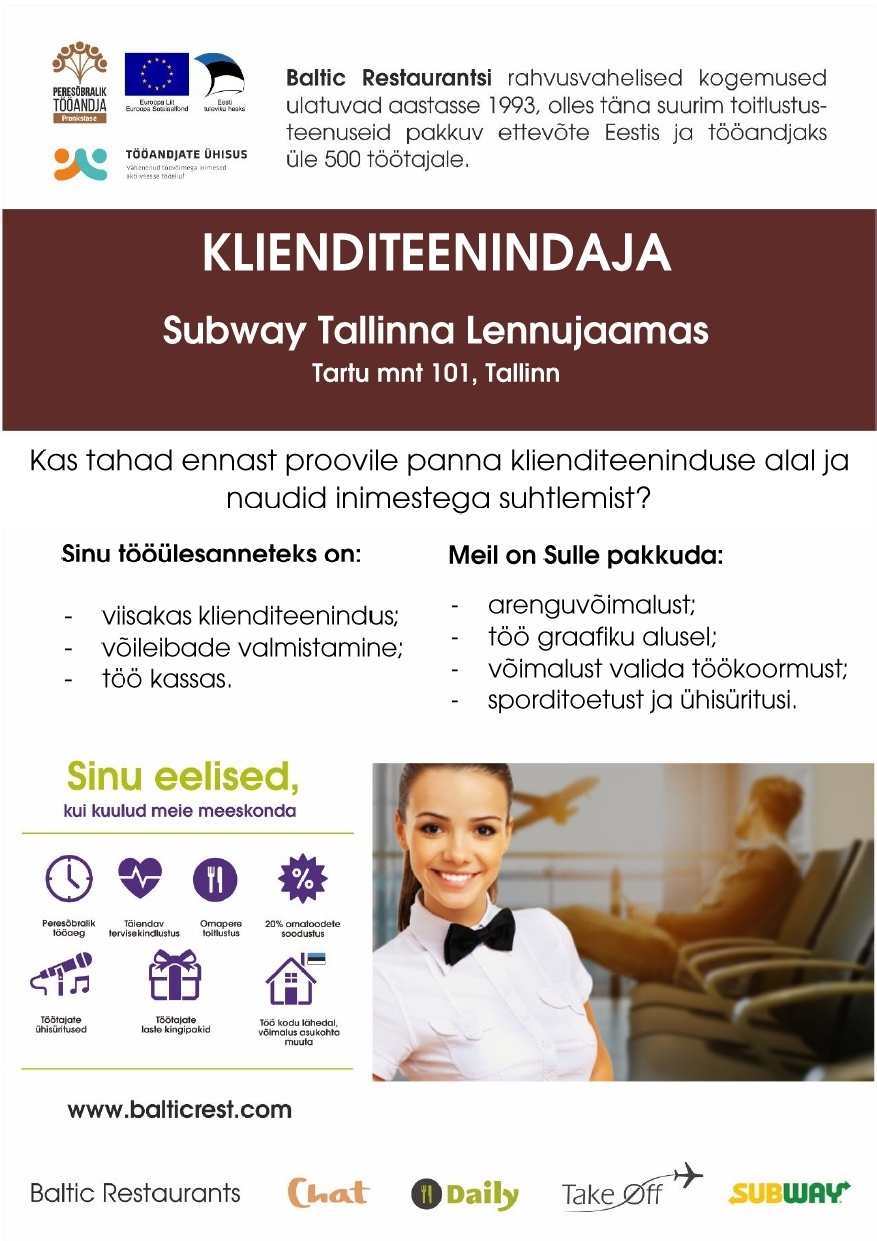 BALTIC RESTAURANTS ESTONIA AS KLIENDITEENINDAJA Tallinna Lennujaama Subway