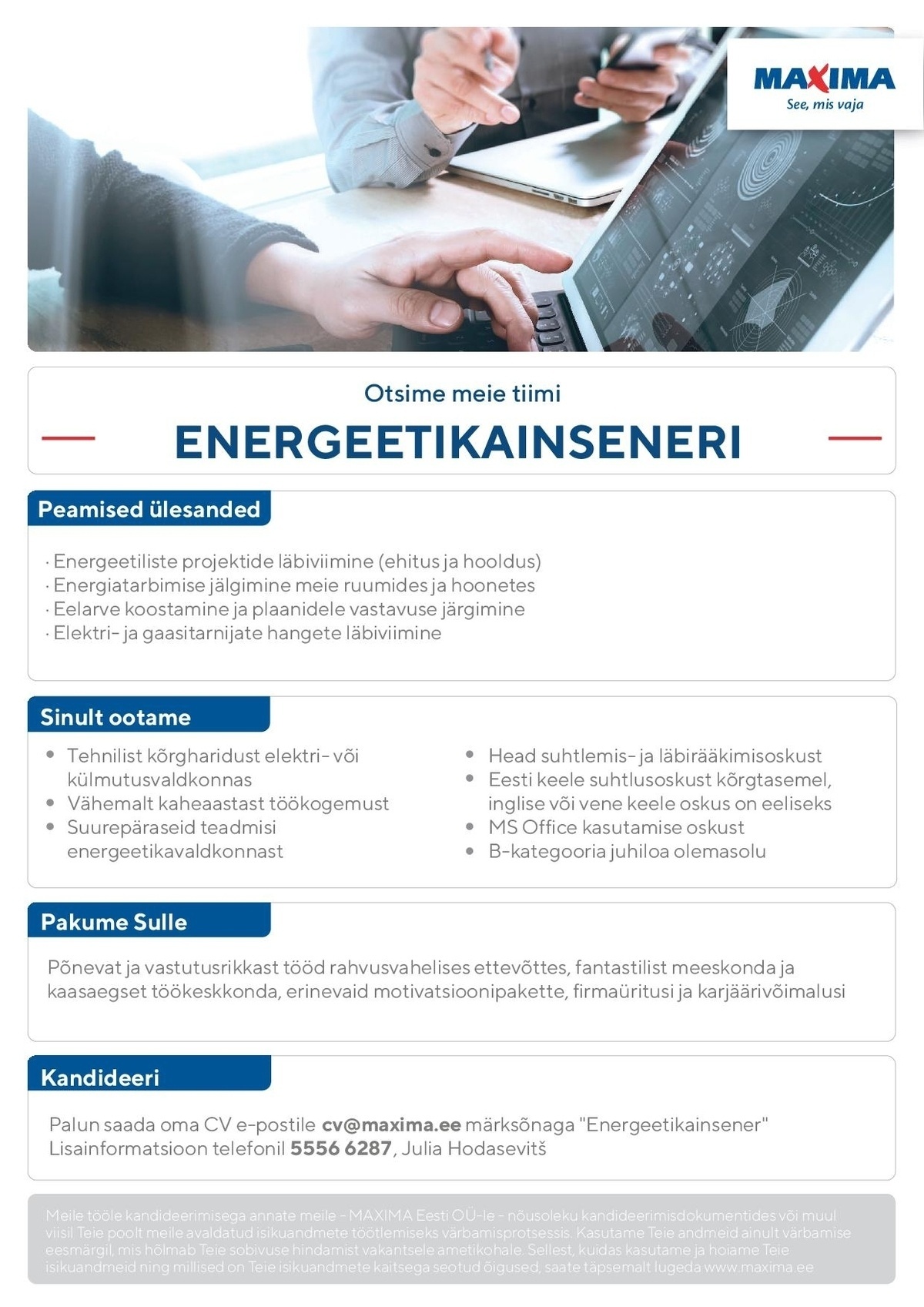 Maxima Eesti OÜ Energeetikainsener