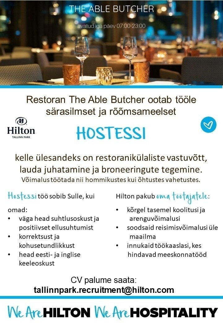 Hilton Tallinn Park Hostess
