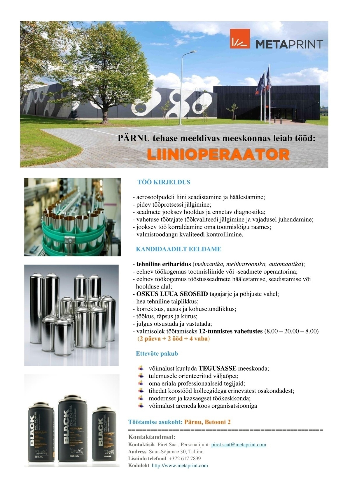 Metaprint AS Liinioperaator (Pärnu tehas)