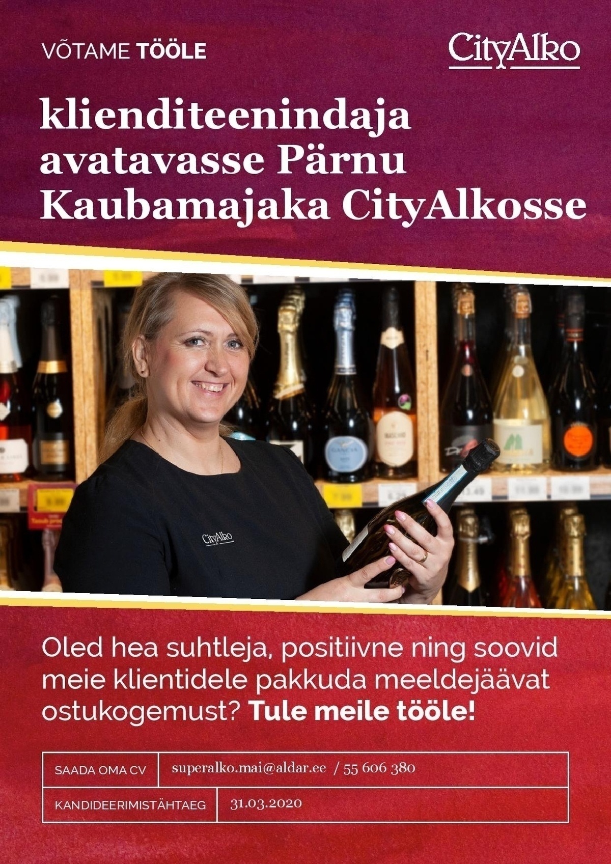 Aldar Eesti OÜ Klienditeenindaja Kaubamajaka Cityalko kaupluses
