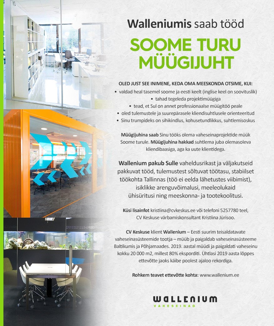 Wallenium OÜ Soome turu müügijuht