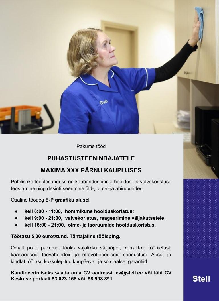 CVKeskus.ee klient Puhastusteenindaja Pärnus