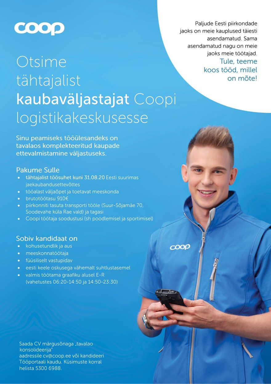 Coop Eesti Keskühistu Kaubaväljastaja (aprill-august)