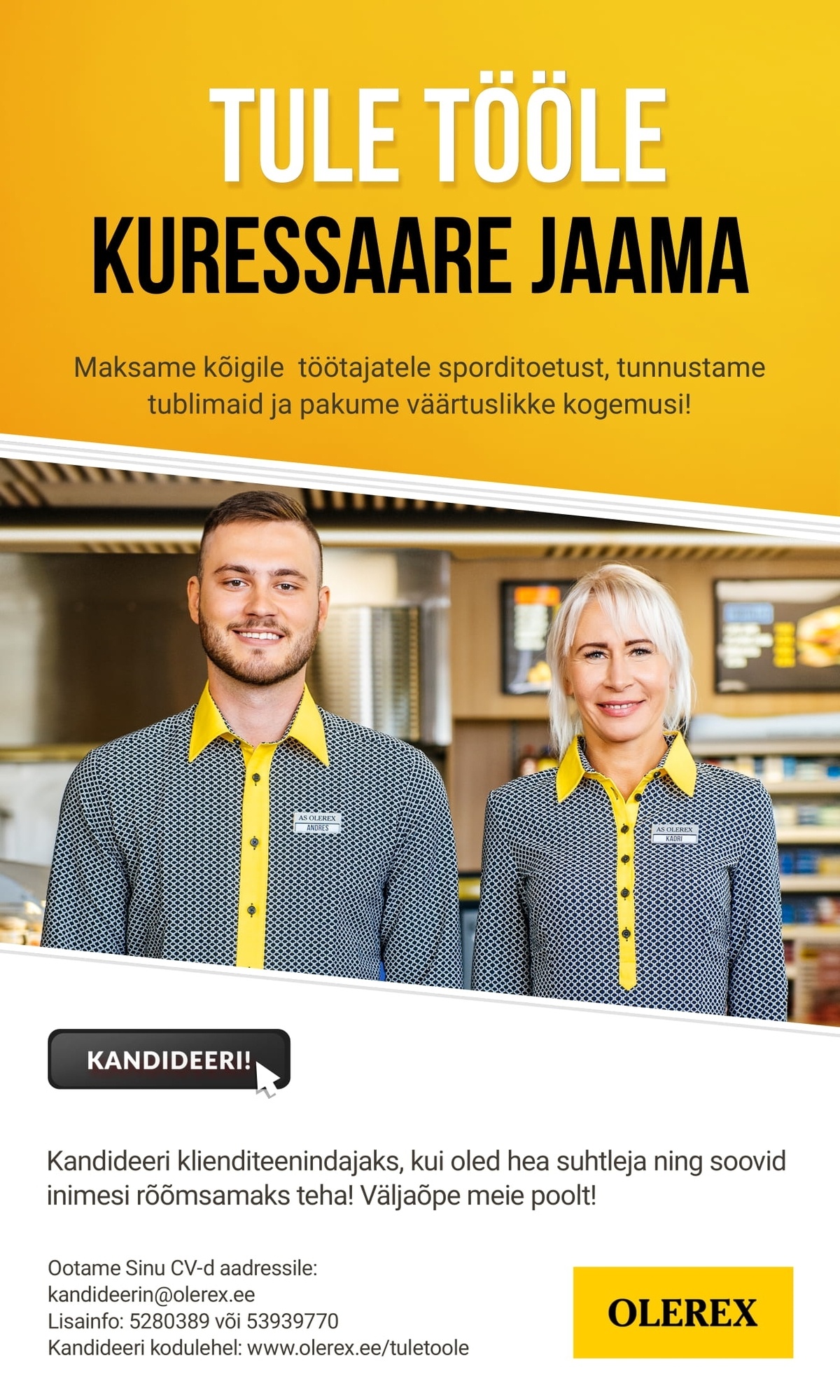 Olerex AS Klienditeenindaja Kuressaare teenindusjaama