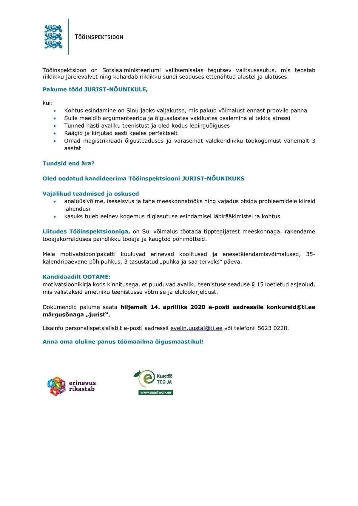 Tööinspektsioon Jurist-nõunik