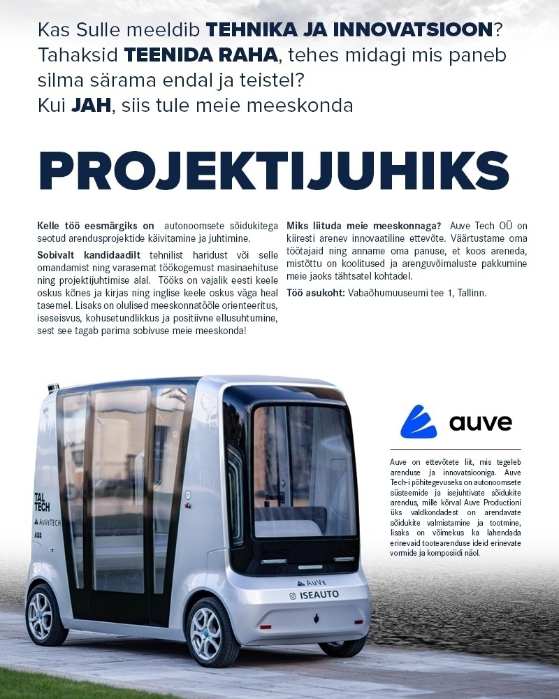 Auve Tech OÜ Projektijuht