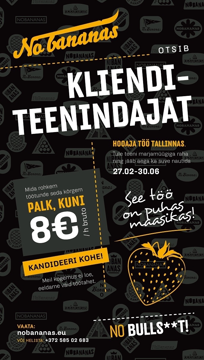 No Bananas / Get Fresh Estonia OÜ Klienditeenindaja Viimsis