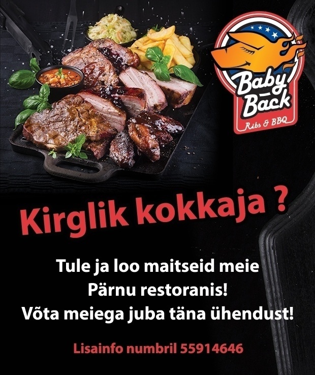 Vellosar Kaubanduse OÜ PÄRNU BabyBack Ribs & BBQ restorani KOKK