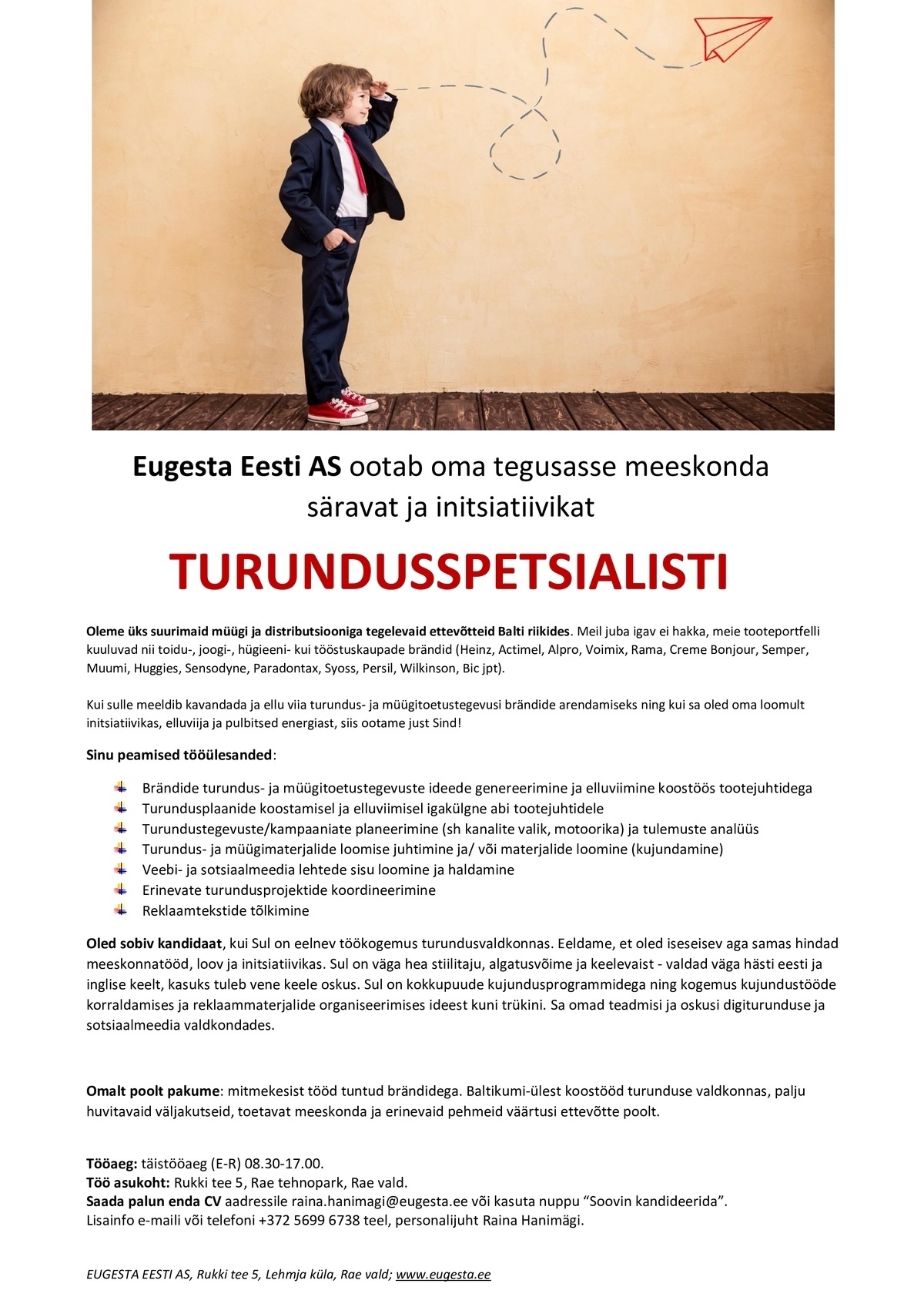 Eugesta Eesti AS Turundusspetsialist