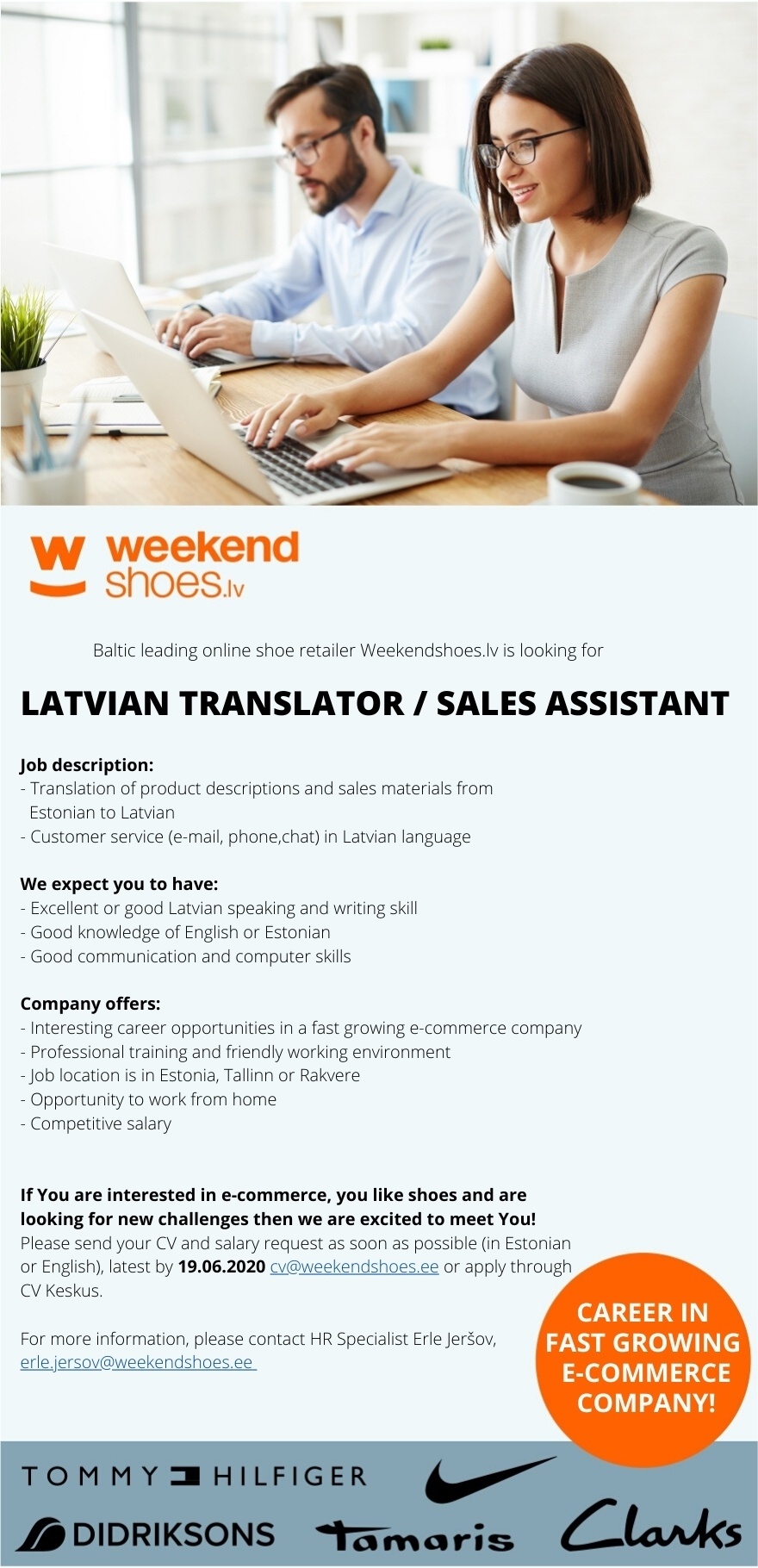 WEEKEND EESTI OÜ Speak Latvian? We are looking for you!