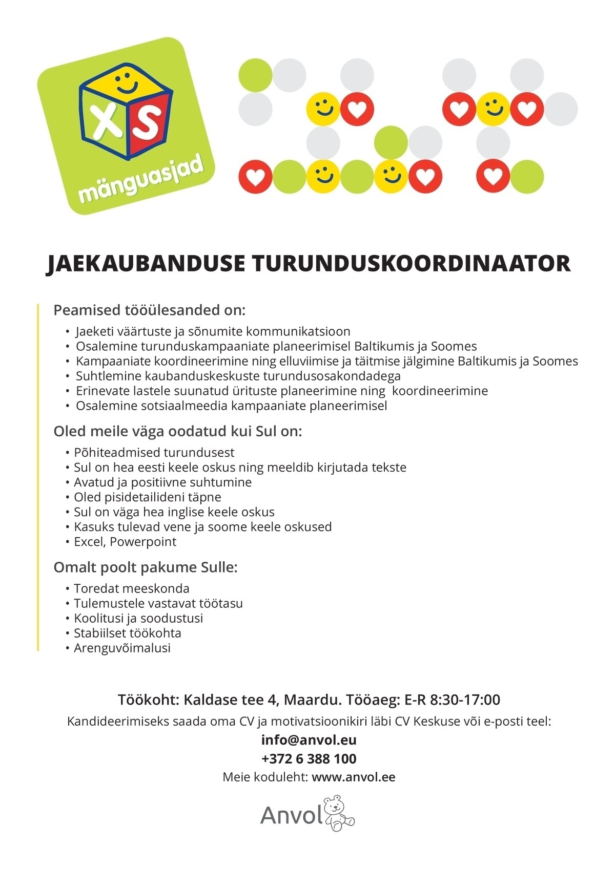 Anvol OÜ Turunduskoordinaator