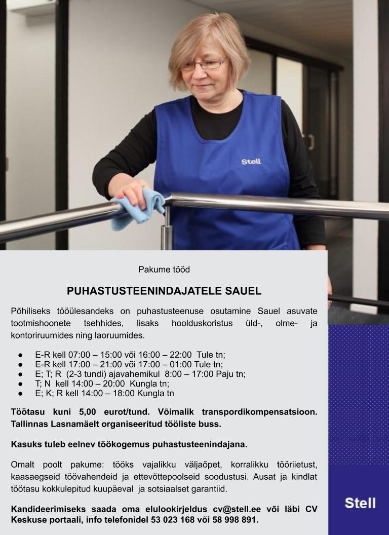 Stell Eesti AS Puhastusteenindaja Sauel