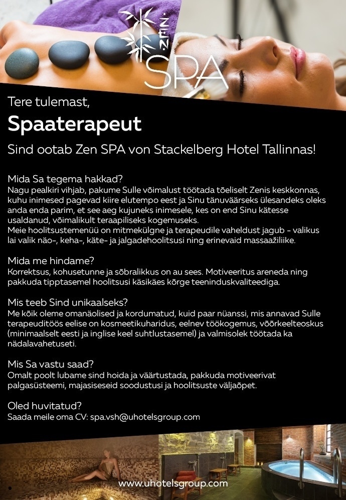 Easy Stay Hospitality Group OÜ Spaaterapeut