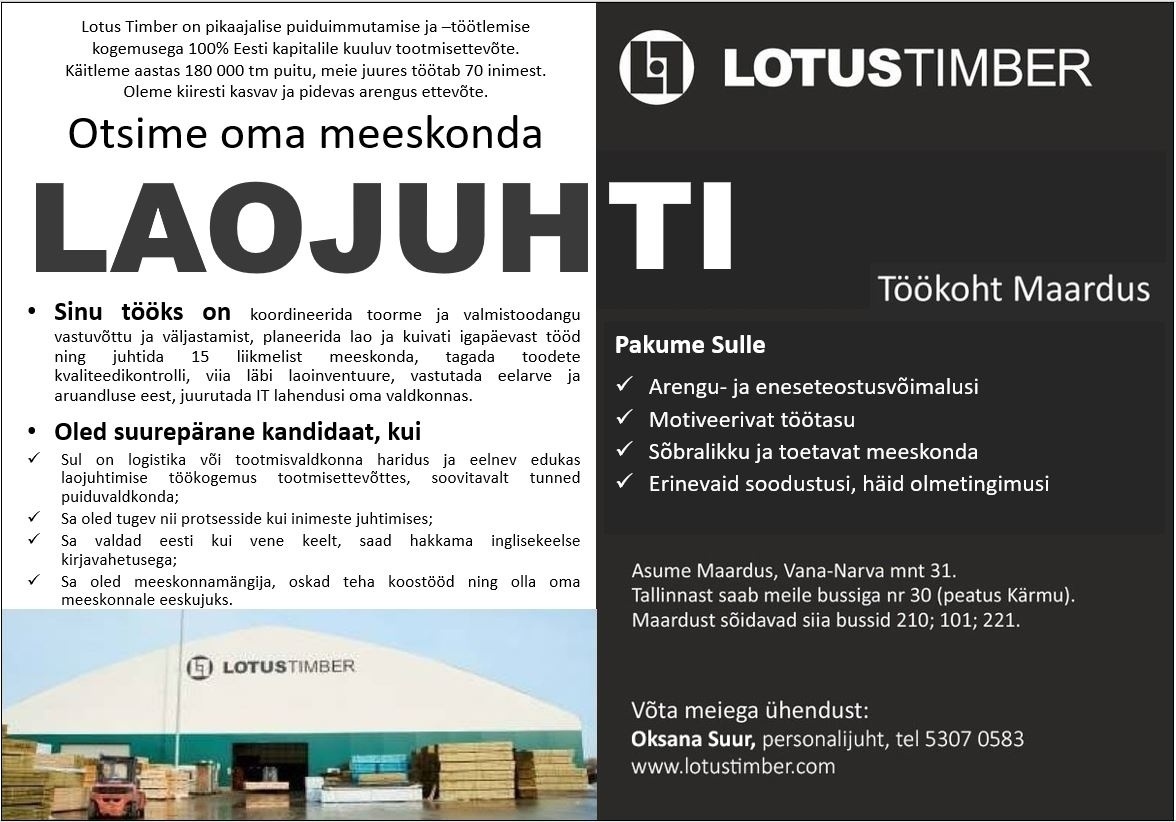 Lotus Timber OÜ Laojuht
