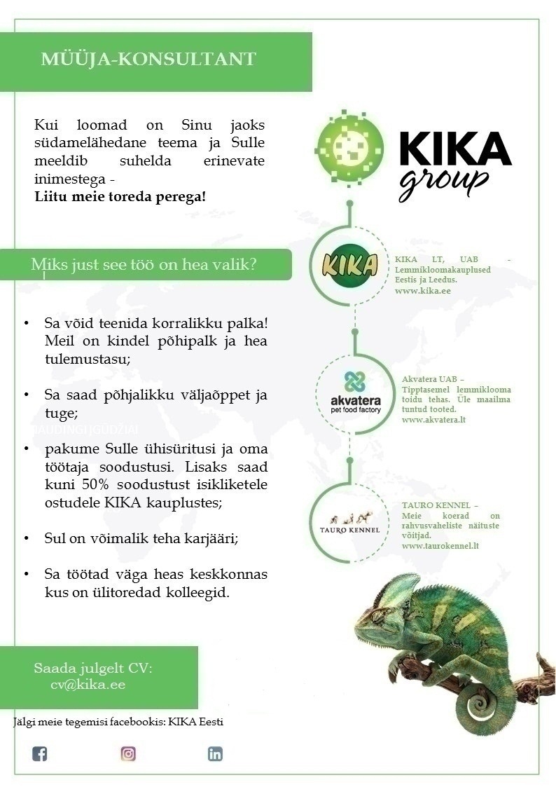 KIKA EE OÜ Müüja-konsultant Viljandis