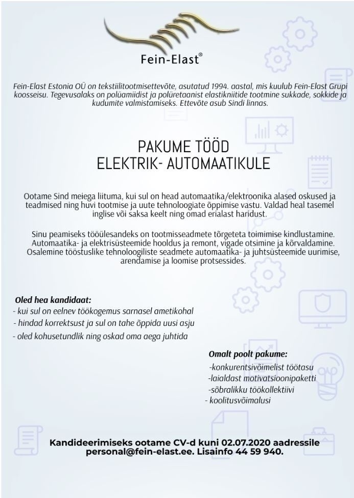 Fein-Elast Estonia OÜ Elektrik-automaatik