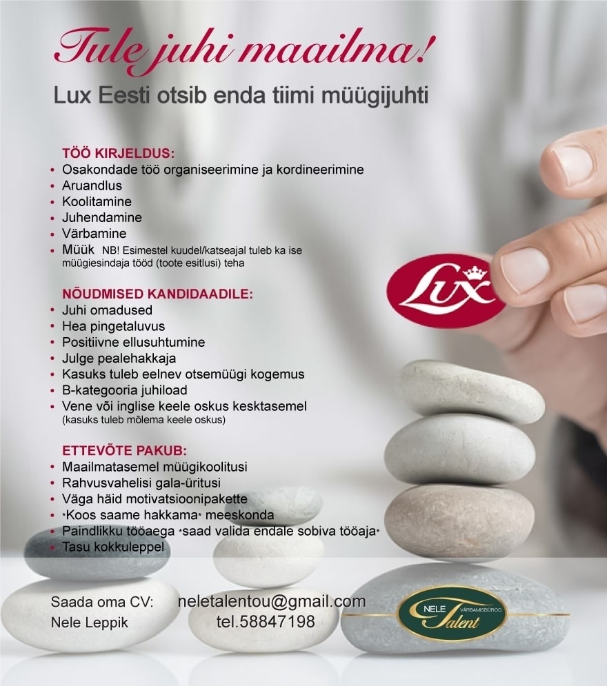 LUX EESTI OÜ Tule juhi maailma!