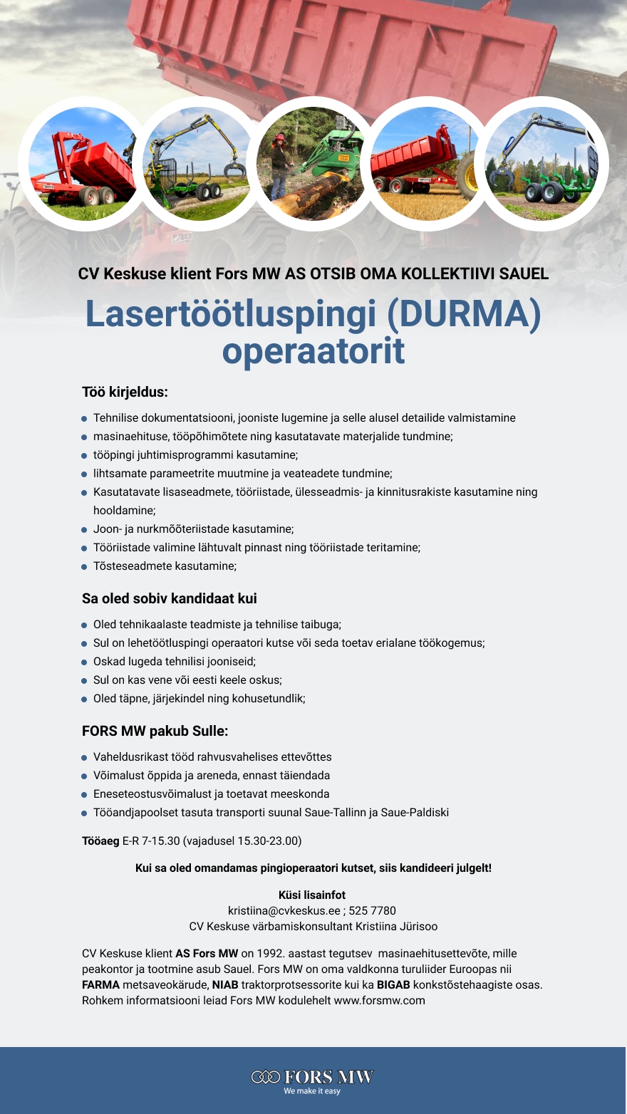 Fors MW AS Lasertöötluspingi (DURMA) operaator