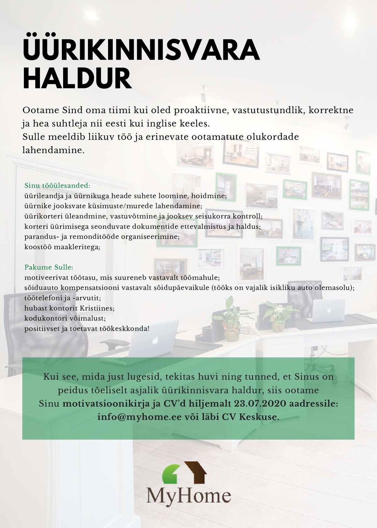 MYHOME OÜ Üürikinnisvara haldur