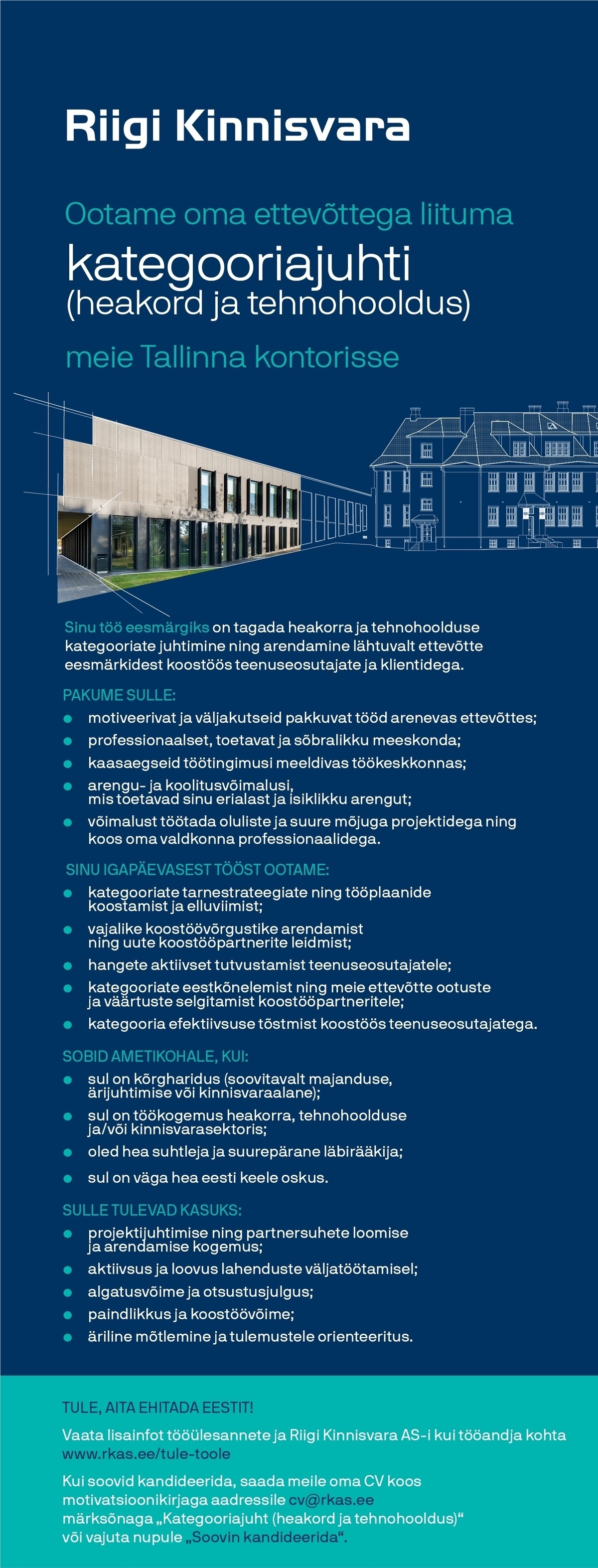 Riigi Kinnisvara AS Kategooriajuht (heakord ja tehnohooldus)