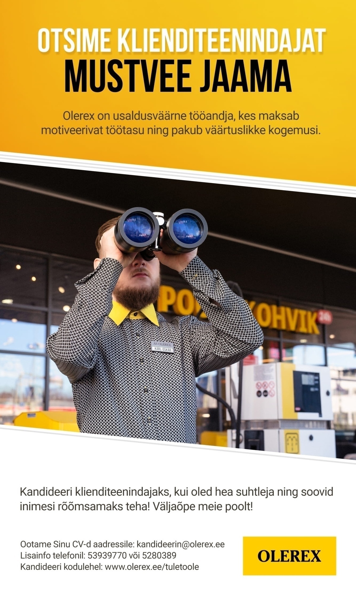 Olerex AS Klienditeenindaja Mustvee 24h teenindusjaama
