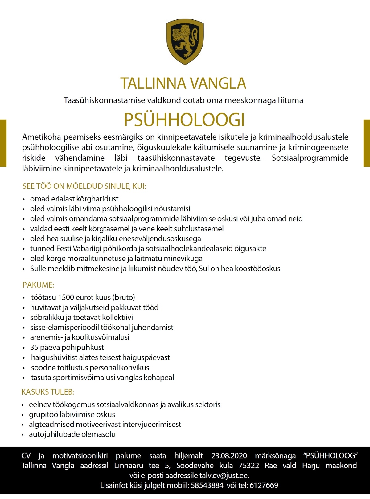 Tallinna Vangla Psühholoog