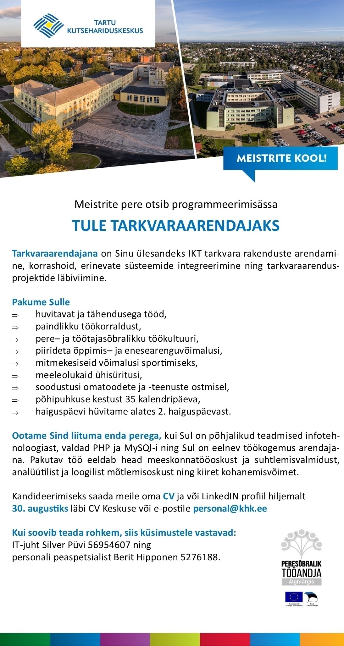 Tartu Kutsehariduskeskus Tarkvaraarendaja