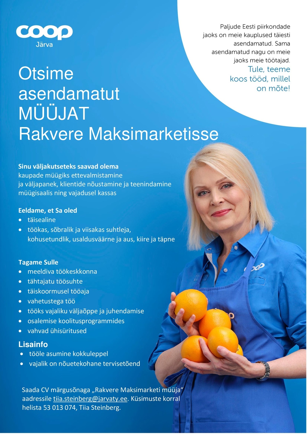 Coop Järva MÜÜJA Rakvere Maksimarket (Coop Järva)