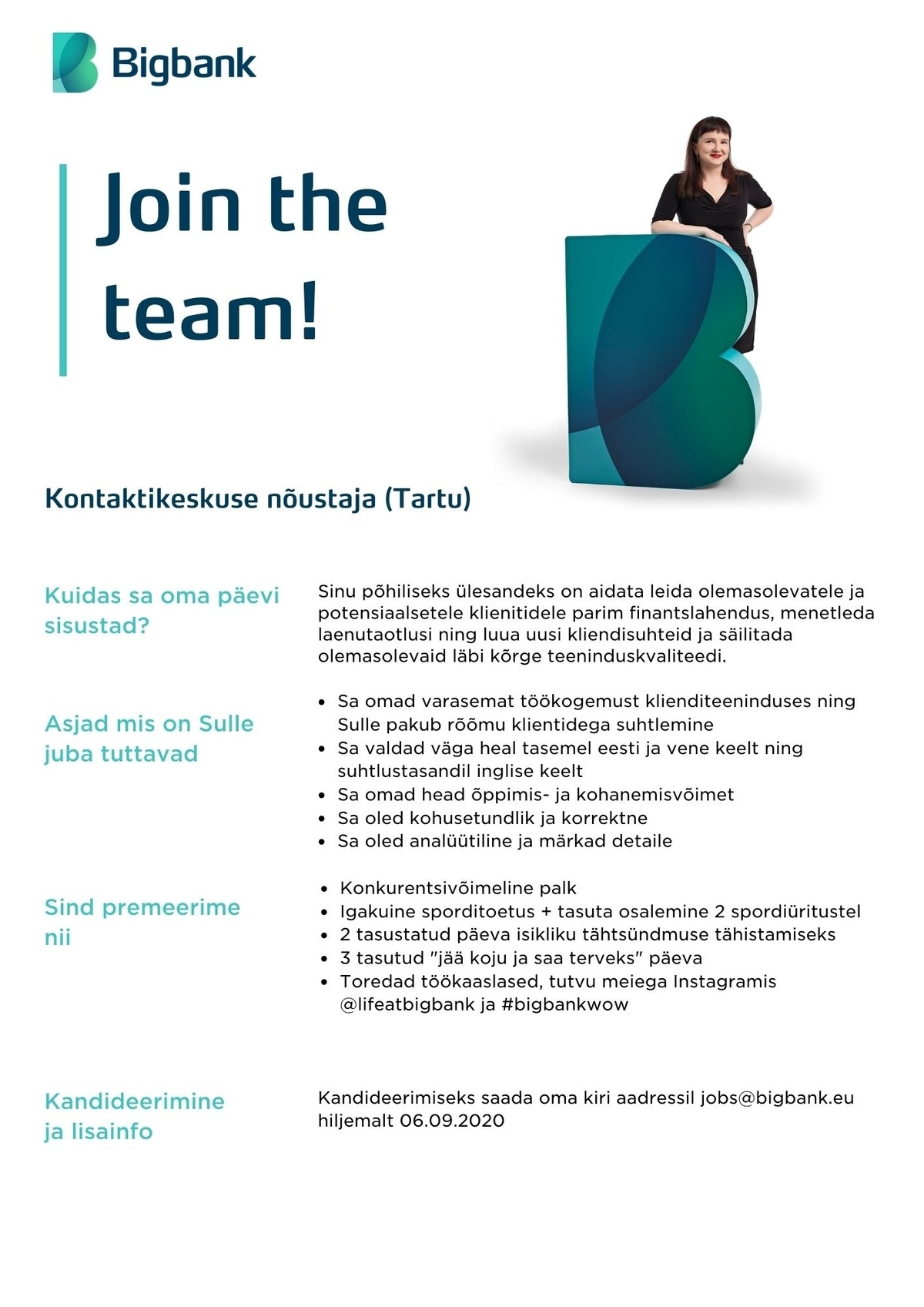 BIGBANK AS Kontaktikeskuse nõustaja