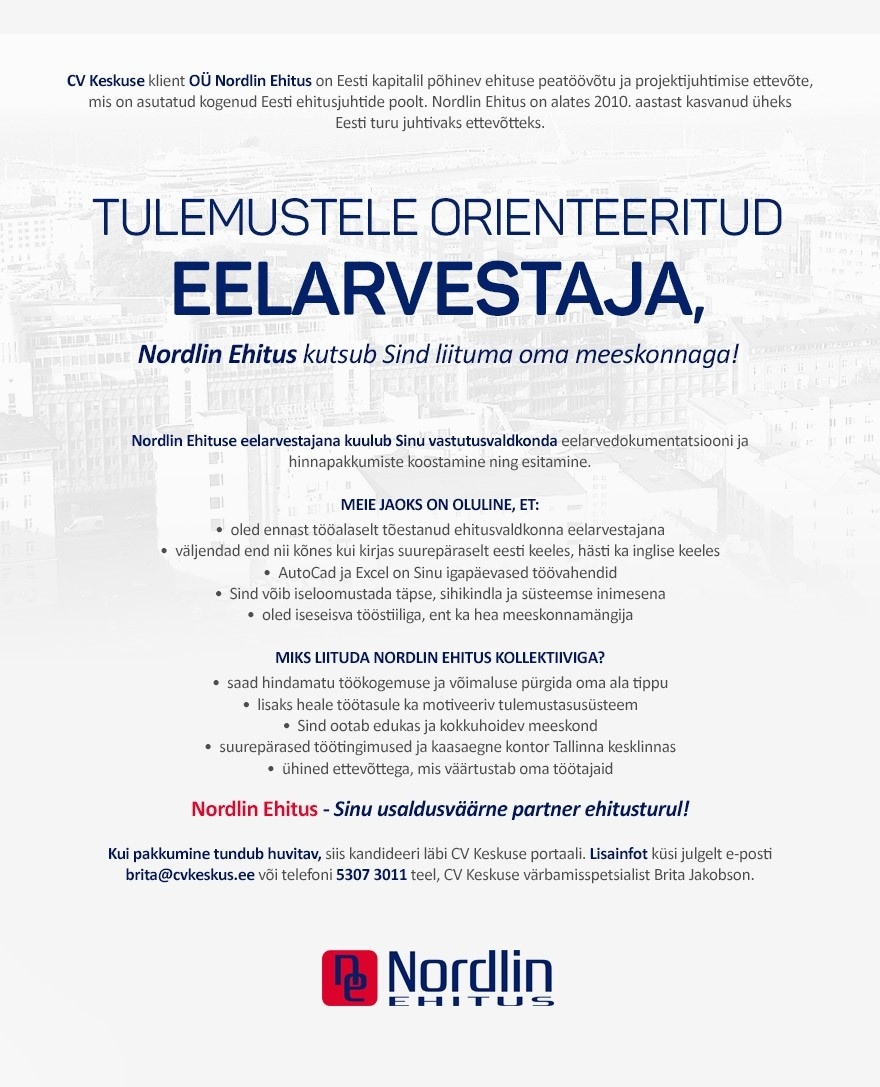 Nordlin Ehitus OÜ Eelarvestaja