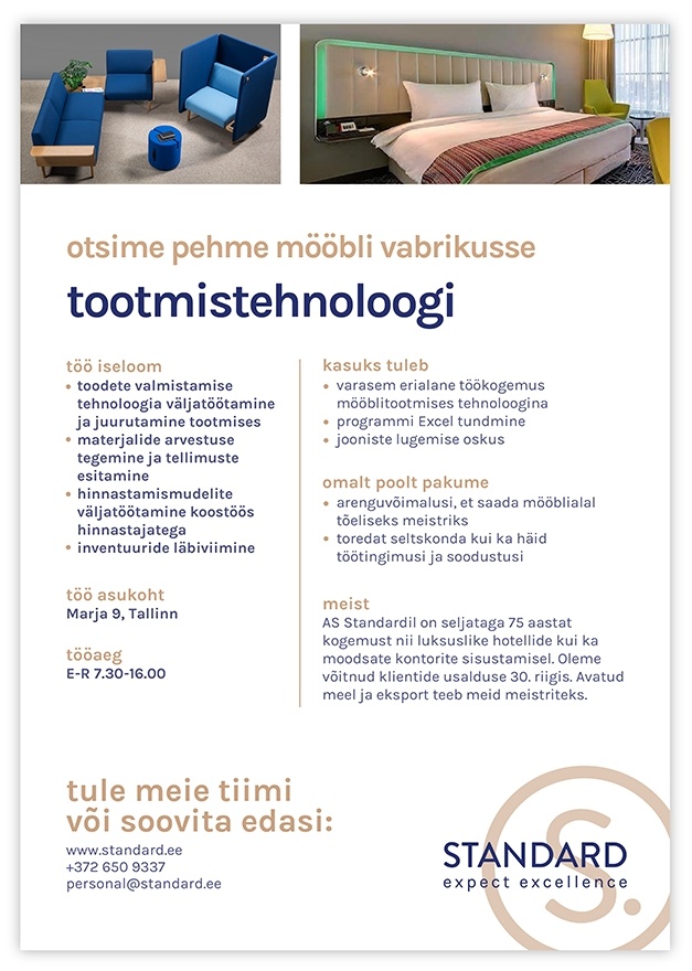 Standard AS Tootmistehnoloog