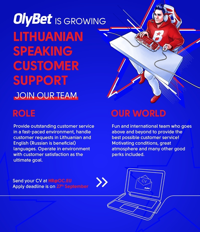 OLYMPIC ENTERTAINMENT GROUP AS Lithuanian speaking Customer Support