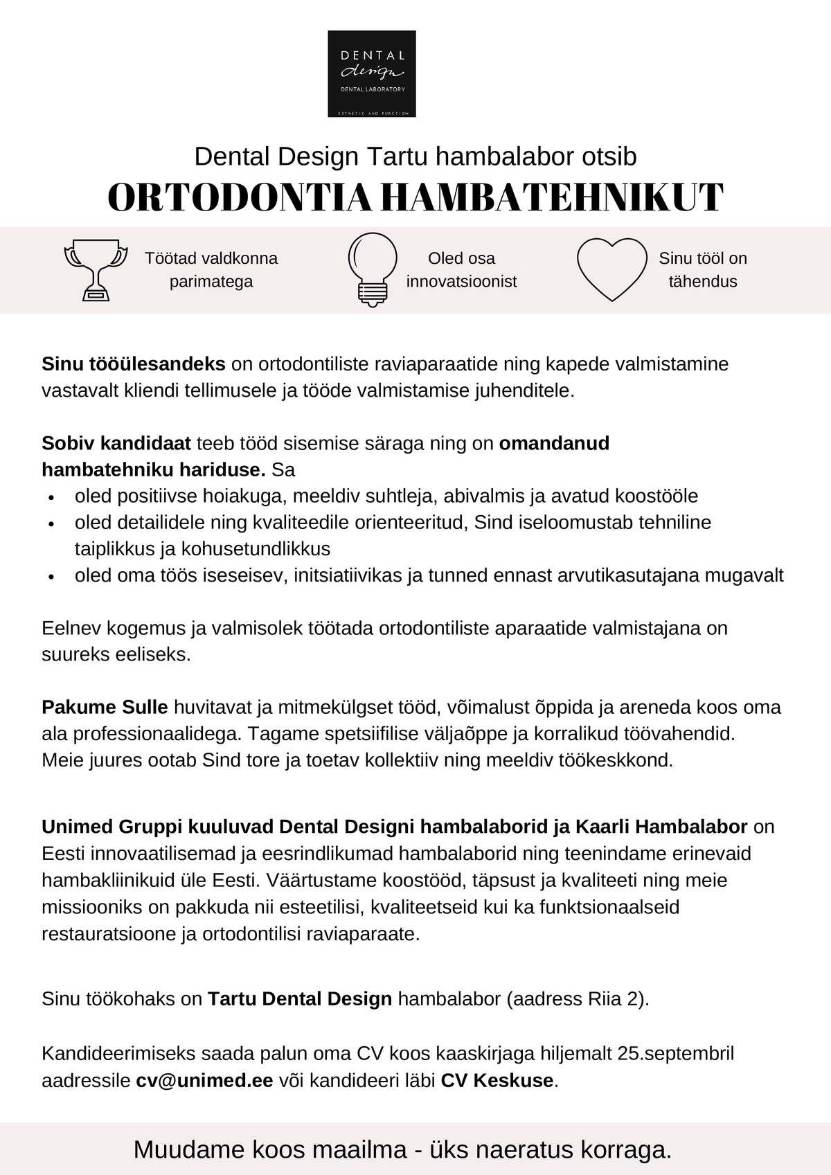 UNIMED GRUPP OÜ Ortodontia hambatehnik