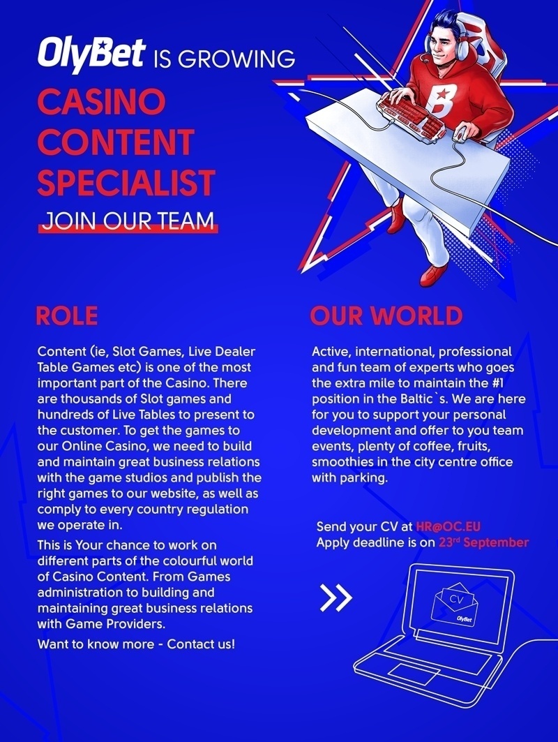 OLYMPIC ENTERTAINMENT GROUP AS Online Casino Content Specialist