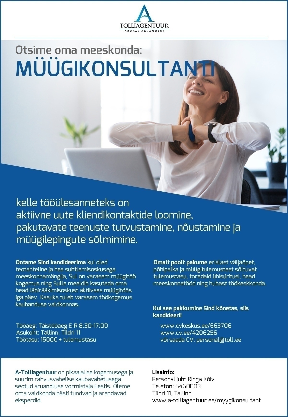 A-Tolliagentuur OÜ Müügikonsultant