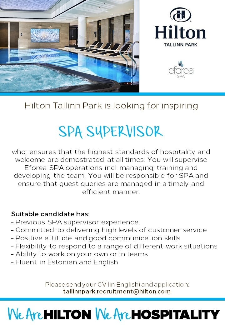 Hilton Tallinn Park Spa Supervisor