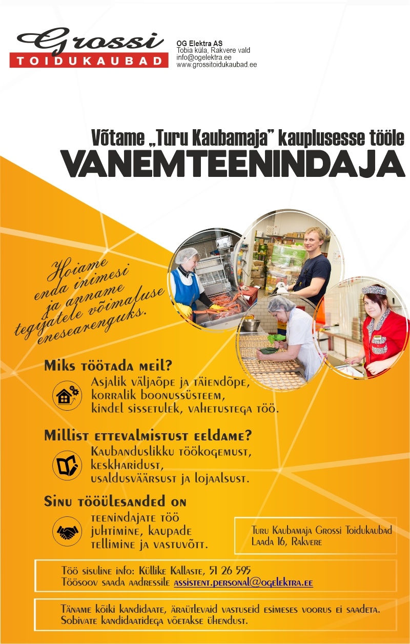 OG Elektra AS Vanemteenindaja (Turu Kaubamaja)