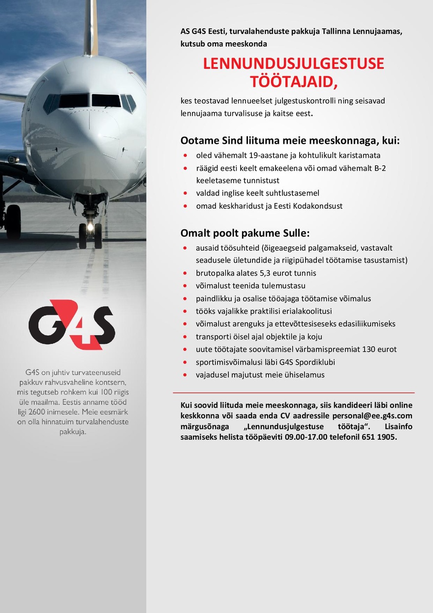 AS G4S Eesti Lennujaama julgestustöötaja
