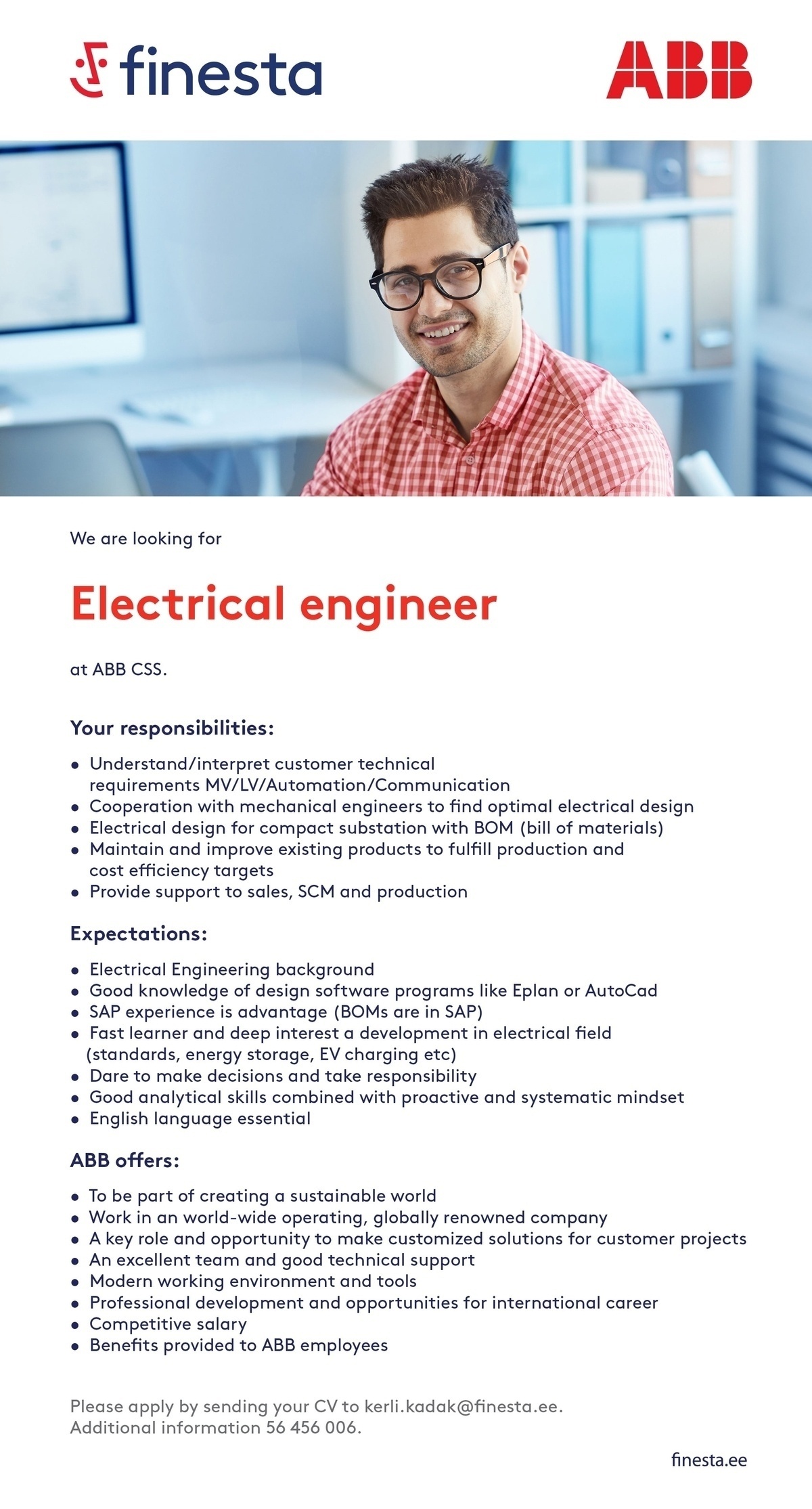 Finesta Baltic OÜ Electrical engineer