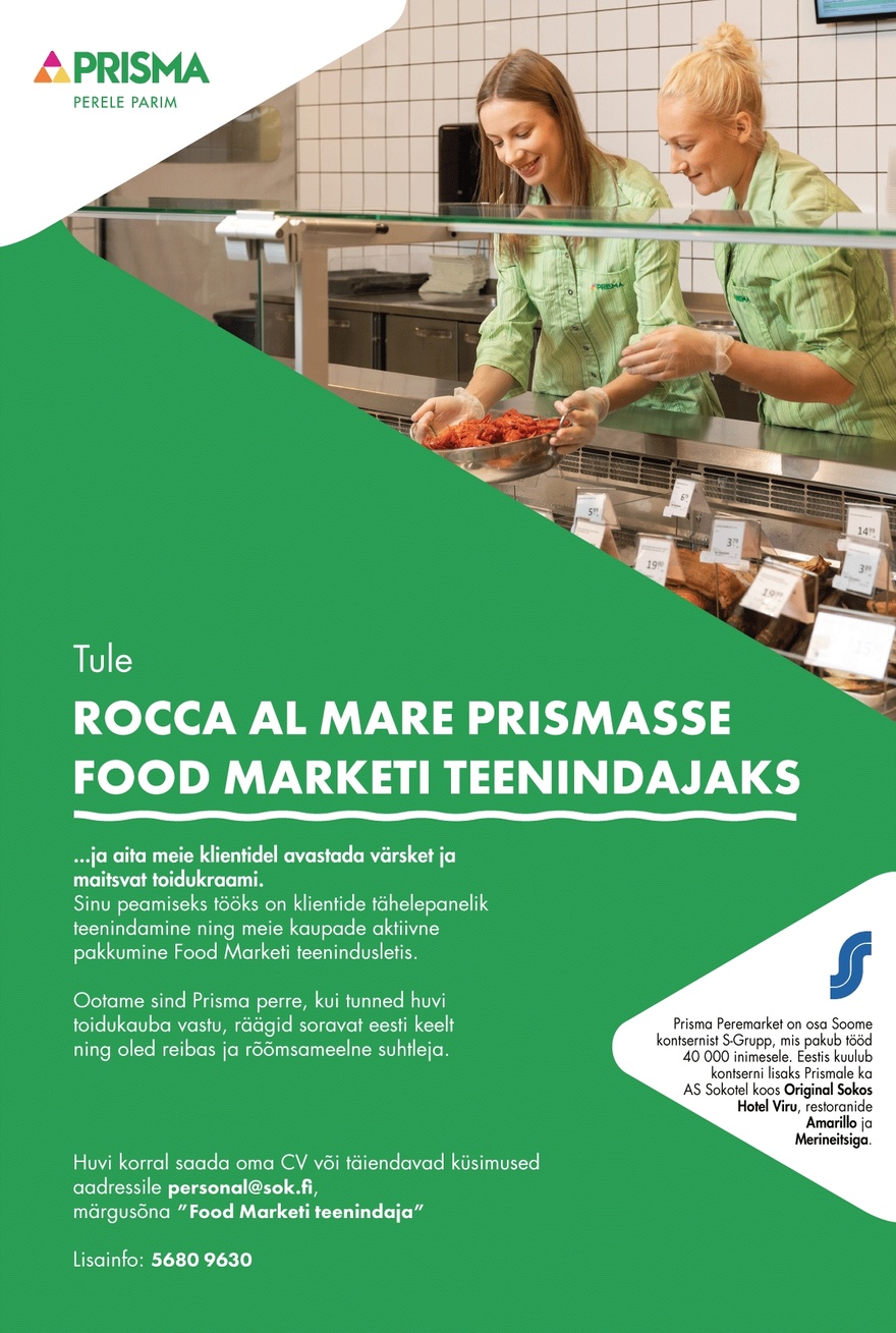 Rocca Food Marketi teenindaja Rocca al Mare Prismas