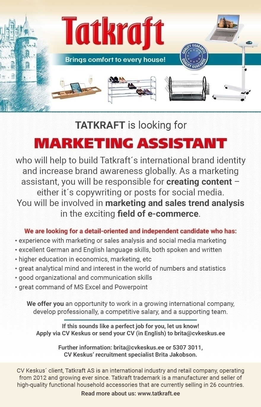 Tatkraft AS German-speaking marketing assistant